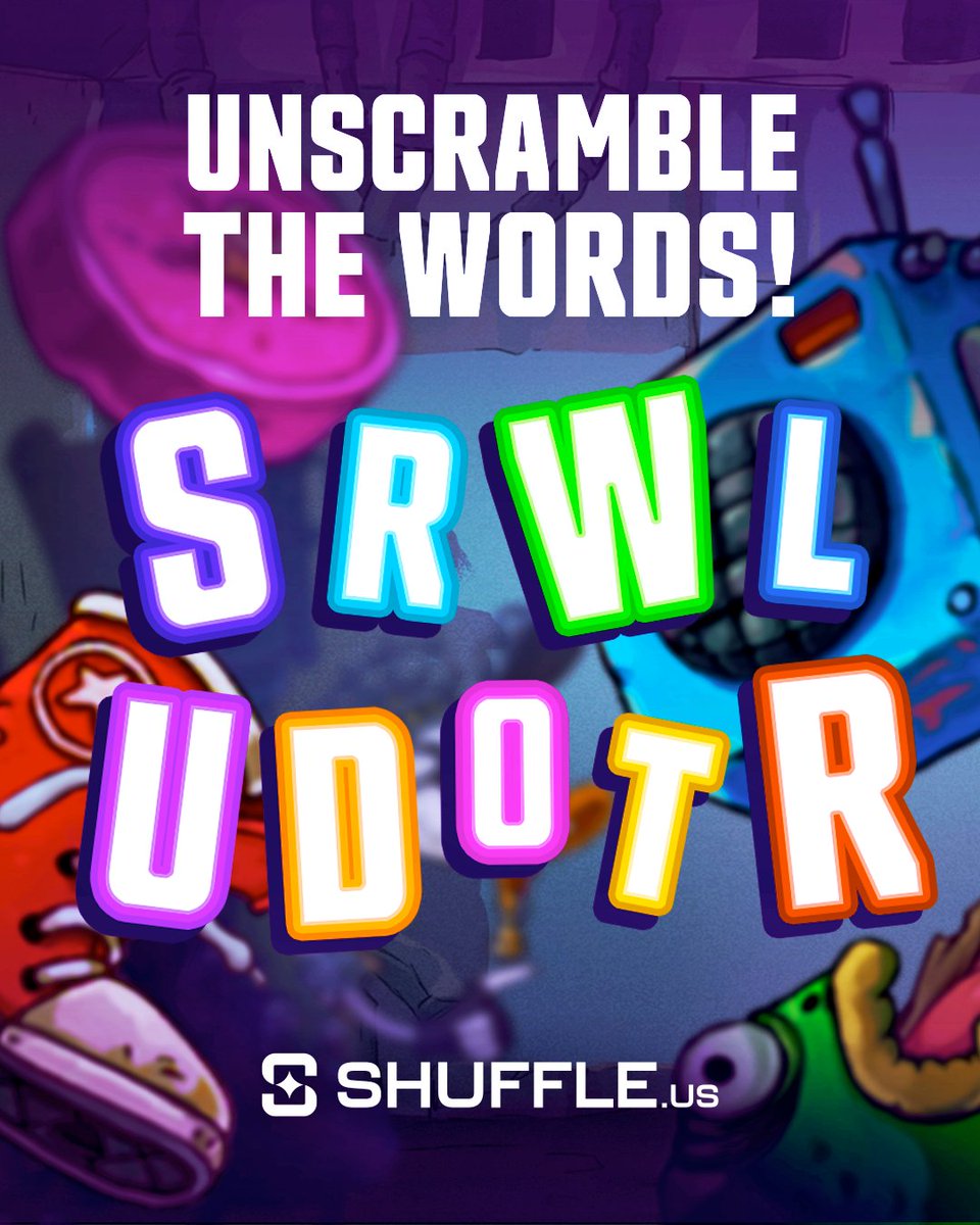 ShuffleUSA's tweet photo. Can you guess the words? ⏩

Comment your guess + username for a chance to win 50 SC! Three winners chosen at random.        

No purchase required. https://t.co/bK2sz9V0H7 only 🇺🇸 in eligible areas. 18+ only, T&amp;Cs apply. https://t.co/H0dRGNfs7e