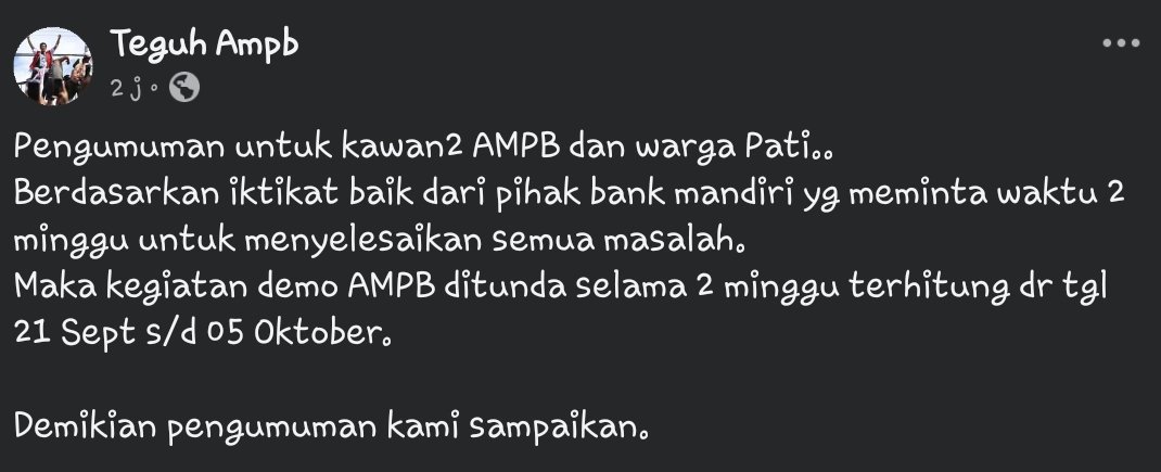 yu86yu688's tweet photo. @indepenSumatera @indepenSumatera demo ambp pati min https://t.co/kPu9mcMEWo