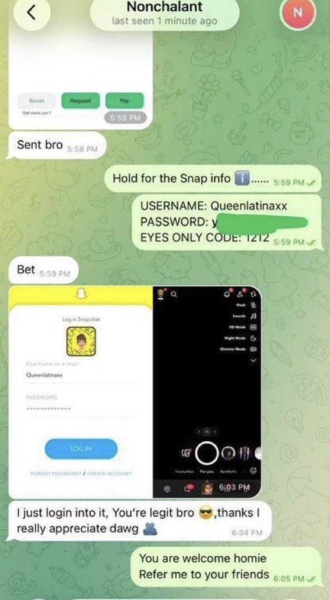 spy534647's tweet photo. Dm for legit Snapchat hacking https://t.co/d6gYgKaD1P