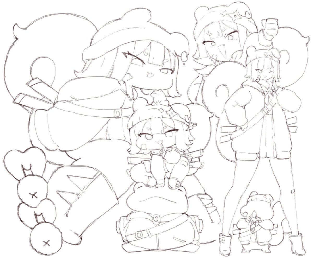 BaROQUE_EGO's tweet photo. 描く時間少ないノロノロ進行で線画終わったので塗ってきますφ(:3｣∠)_　すまないモモ https://t.co/iz6IlCLVS0