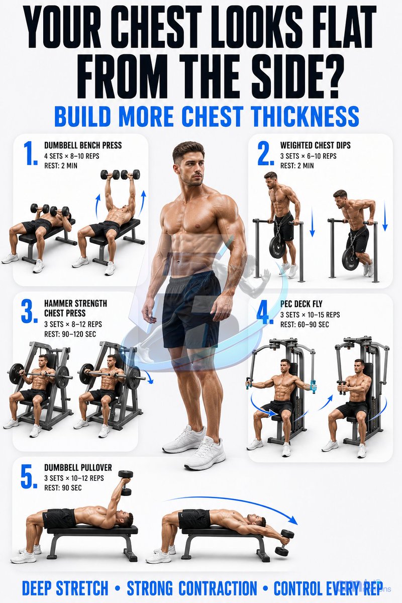 Fit_Decoded's tweet photo. A heavier chest press does not always mean you are stronger. Shorter reps change the test. Use a comfortable, controlled range, and add weight only when you can maintain it on every rep. #StrengthTraining #ChestWorkout #FitDecoded https://t.co/oUcPVH37Ve