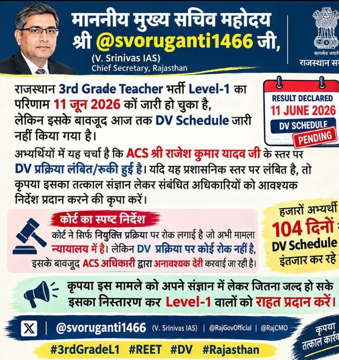 AMAN_v49's tweet photo. मुख्य सचिव महोदय संज्ञान कृपया संज्ञान ले।
 @svoruganti1466
राजेश यादव जी अपनी मनमानी बंद करे
#TeacherL1_DV
#Acs_Rajesh_Yadav_resign_do
#Acs_Rajesh_Yadav_resign_do https://t.co/6ApeEv8JD8