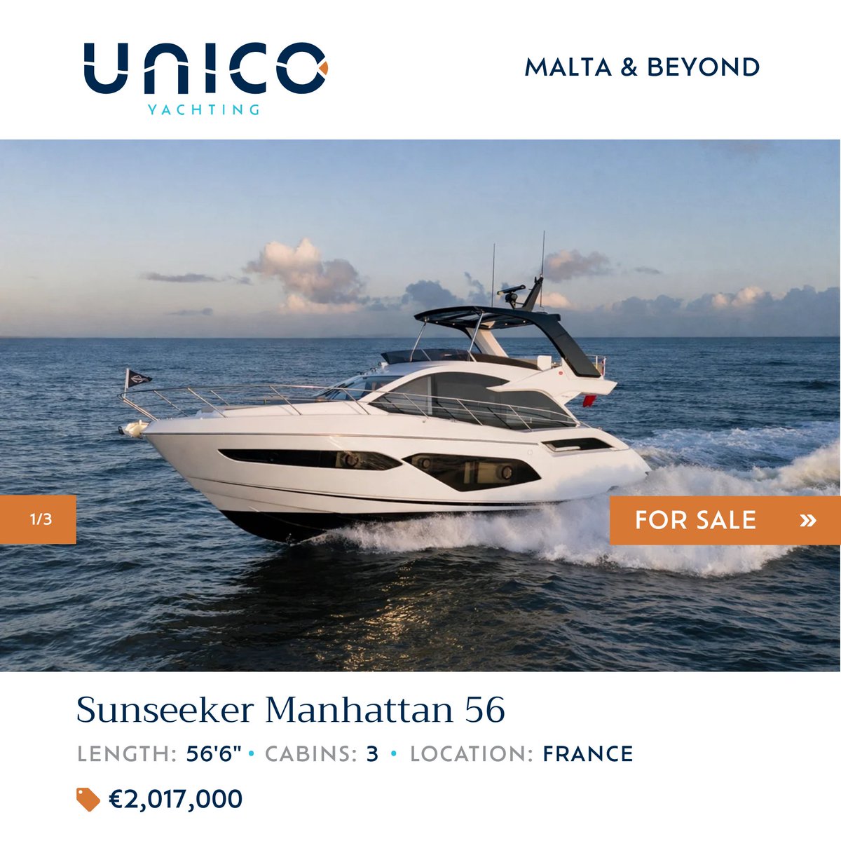UNICOYachting's tweet photo. 🛥️ 2026 Sunseeker Manhattan 56 | Latest 2026 Model | Seakeeper | VAT Not Paid

The latest 2026 Sunseeker Manhattan 56 combines contemporary British design, advanced technology and exceptional onboard comfort.

🔗 View the full listing: https://t.co/cUavqYt4Zz https://t.co/Tu34lUTxyE