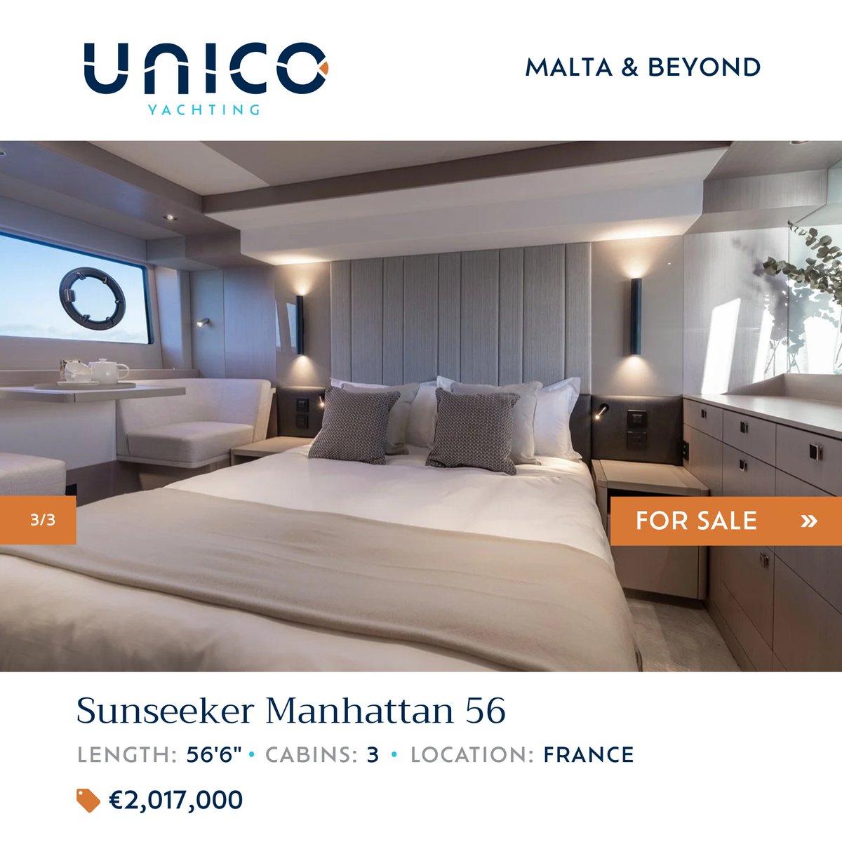 UNICOYachting's tweet photo. 🛥️ 2026 Sunseeker Manhattan 56 | Latest 2026 Model | Seakeeper | VAT Not Paid

The latest 2026 Sunseeker Manhattan 56 combines contemporary British design, advanced technology and exceptional onboard comfort.

🔗 View the full listing: https://t.co/cUavqYt4Zz https://t.co/Tu34lUTxyE