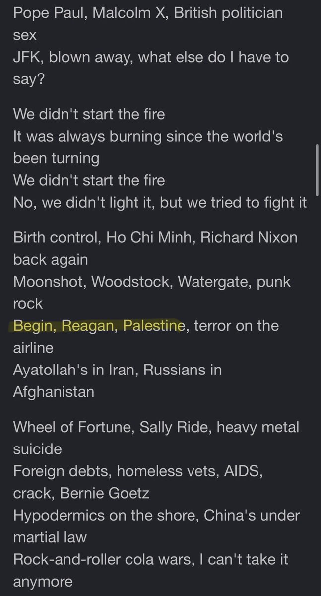 DavidSassan5e2's tweet photo. @serpent9snake @ColorMeWhitePr Dude this war has been going on since Billy Joel made we didn’t start the fire… don’t believe me? Here https://t.co/dfrdY6IIi5