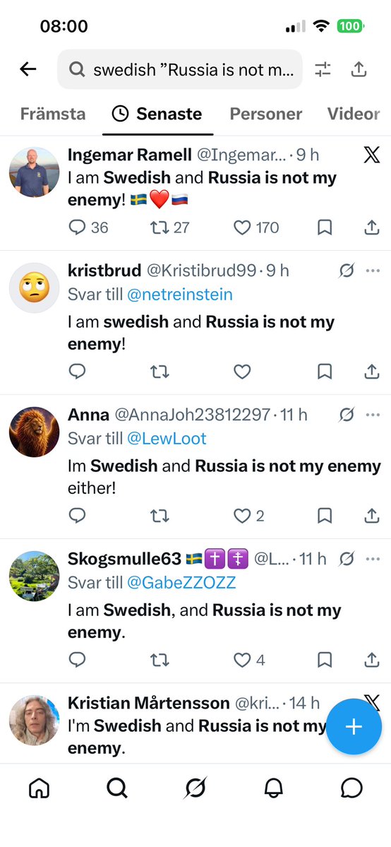 DanielRojnemark's tweet photo. Enklaste sättet att hitta svenska ryssbottar just nu är att söka på den här uppenbart koordinerade kampanjen. https://t.co/FToELPl8DL