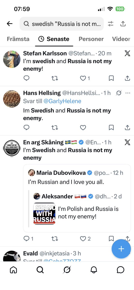 DanielRojnemark's tweet photo. Enklaste sättet att hitta svenska ryssbottar just nu är att söka på den här uppenbart koordinerade kampanjen. https://t.co/FToELPl8DL