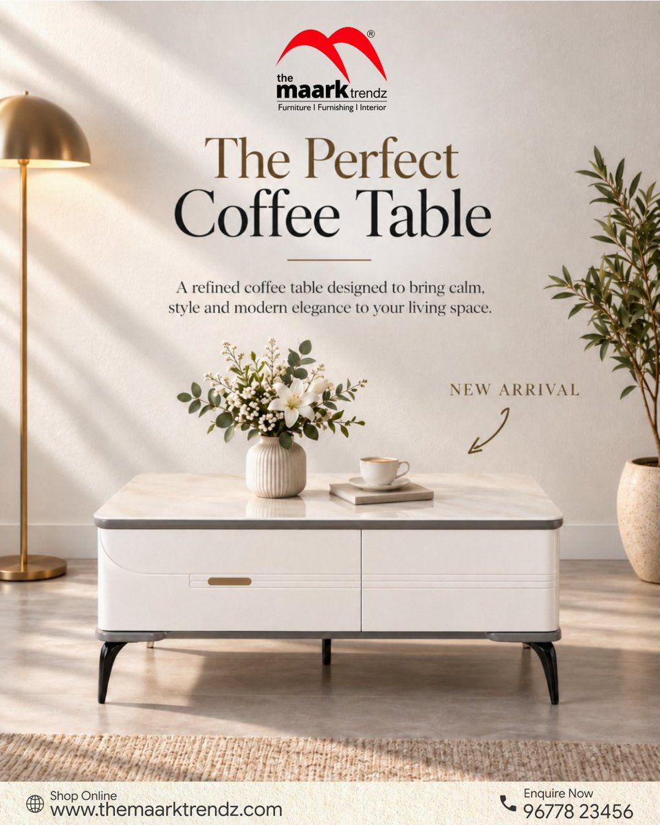 malar_amal's tweet photo. ✨The Perfect Coffee Table for Your Living Space
Bring home the perfect blend of style, comfort &amp; modern elegance. 🤍🆕 New Arrival | Premium Furniture
📍 Coimbatore | Tirupur | Erode
🌐 [https://t.co/dT6Tf9K4fB]
📞 96778 23456
#TheMaarkTrendz #CoffeeTable #NewArrival #LivingRoom https://t.co/7il40xrVOa