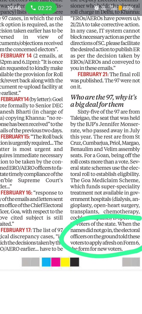 MumbaichaDon's tweet photo. The @IndianExpress is such a fool. Can't even do "Hit Job" properly. All money of "Investors" wasted😰😂

"Investigative Report-Part 2" is bigger joke than Part 1. Let's tear apart Prestitute's LIES with FACTS.

Prestitute Reports: In Goa, 97 of 649 voters flagged for“logical discrepancies” were found eligible for inclusion in final roll. EROs couldn't record reversal because ECINet controlled from Delhi had no rollback option at that point; Goa’s Chief Electoral Officer’s office sent 8 emails/letters in seven days in mid-February asking for the feature to be enabled. There is no recorded reply.

Awwwww! Such injustice with 97 voters, right? How can we then trust SIR that deletes 13 Crore "Voters"?

Rahul Ghandy starts jumping like frog, Kejriwal starts changing colours like Chameleon, 🪳s start crawling.

Let's spray Lal Hit with facts.

👉Notice, hearing & disposal: concurrent, scheduled to end 7 Feb 2026

👉EROs started mailing from 11 Feb 2026

WHY AFTER DEADLINE? HOW CAN THE NAMES BE AUTOMATICALLY ADDED BACK AFTER DEADLINE?

Will Indian Express & it's jokers answer this?

Let's move ahead with logic & more FACTS & REMEDIES!

The Goa story is 97 names and eight emails dressed up as a scandal.

Goa has 11.8 lakh electors. Ninety-seven is 0.008%. The same SIR had already dropped 90,000 as dead, shifted or duplicate. These 97 got hearings, EROs accepted their papers, but ECINet had no rollback button after deadline of 11 Feb 2026. That is a software provision on a fixed calendar, not “the EC shut them out.”

The sh!t piece of article never shows political targeting, a CEC order overruling the EROs, or a pattern of the same trick elsewhere. It takes a last-mile IT provision after hearings were already done and sells it as deliberate exclusion. The emails don’t prove that. The 97 names don’t either.

👉SO WILL THOSE 97 BE PERMANENTLY EXCLUDED FROM BHARAT'S VOTERS LIST?

ABSOLUTELY NO.

If someone's name is missing in the final voter list- Simple remedy👇

1) Fill Form 6 as a new voter....the case in Goa we saw for 97 voter's

2) Fill Appeal under section 24 of Representation of people Act — (a) DEO, (b) CEO & get your name added.

97 in Goa have already filled in this Form 6 & now their names will be added in Voters List as new voters making them eligible to vote in upcoming assembly election in Goa in 2027.

Btw, the "investigative report" of Propogandist Indian Express also states this but.....in last paragraph. Obviously, how can you highlight it in main part of article. Won't the narrative collapse? 

This is how Prestitutes pretend to be Journalists!