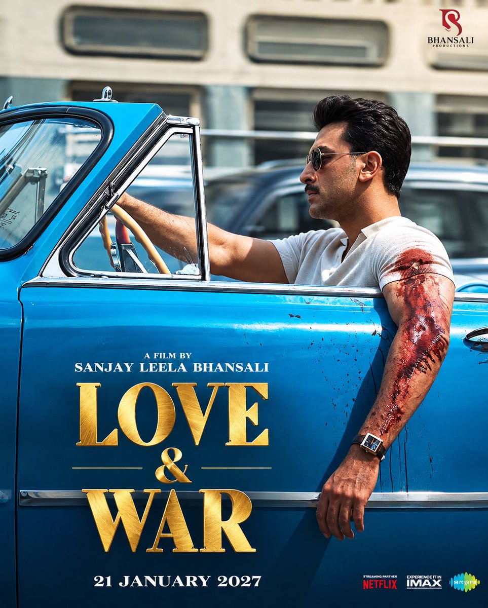 iambholu1's tweet photo. 🔥 LOVE &amp; WAR is coming! ❤️⚔️

Sanjay Leela Bhansali presents a new intense avatar of Ranbir Kapoor. The first poster looks absolutely stunning! 🎬🔥

📅 21 January 2027

#LoveAndWar #RanbirKapoor #SanjayLeelaBhansali #Bollywood https://t.co/DymEBPllB8
