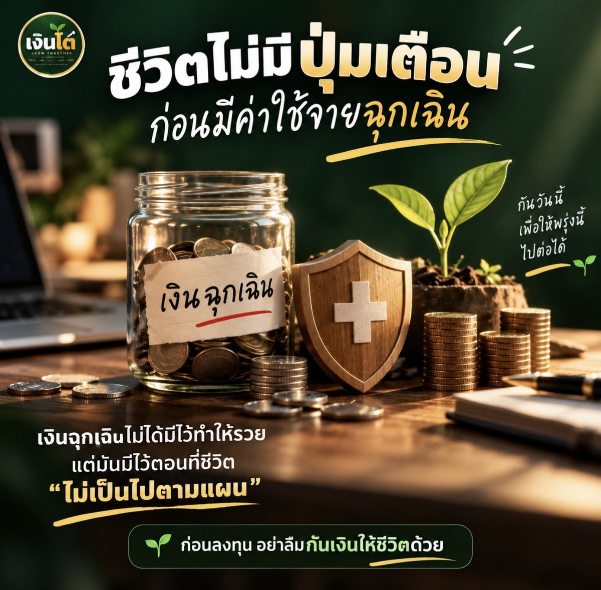 NgoenToTH's tweet photo. เงินฉุกเฉินไม่ได้มีไว้ทำให้รวย

แต่มันมีไว้ตอนที่ชีวิต
“ไม่เป็นไปตามแผน”

ก่อนลงทุน อย่าลืมกันเงินให้ชีวิตด้วย 🌱

#เงินโต #เงินฉุกเฉิน #วางแผนการเงิน #ออมเงิน https://t.co/w7poXWgdyY