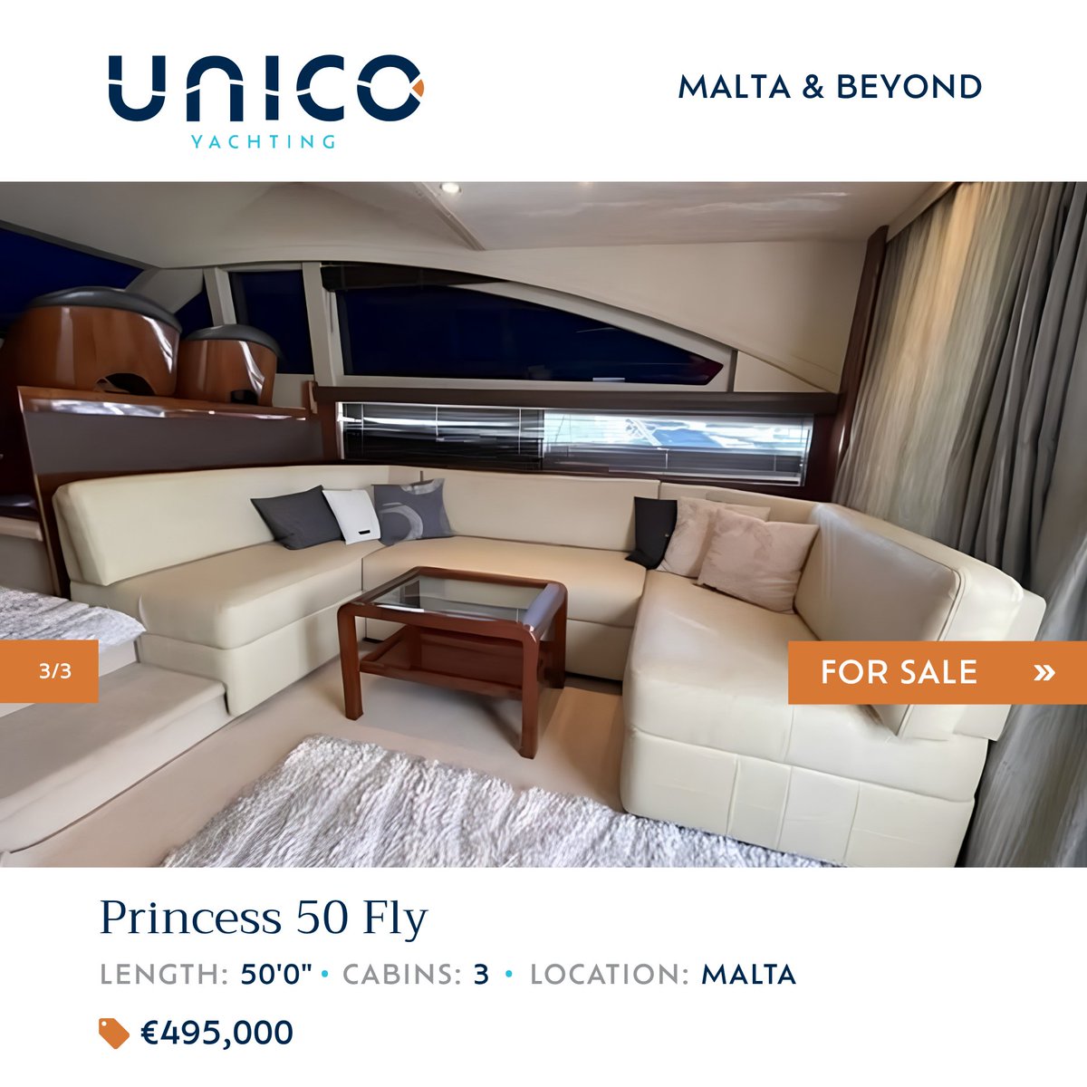 UNICOYachting's tweet photo. 🛥️ 2010 Princess 50 FLY | Low Engine Hours |  Excellent Condition | VAT Paid

This Princess 50 FLY is an elegant and beautifully designed motor yacht, combining timeless British styling with excellent performance.

📍 Malta
💶 €495,000

🔗: https://t.co/MNLEmIvoQA https://t.co/0BgTEvJZdt