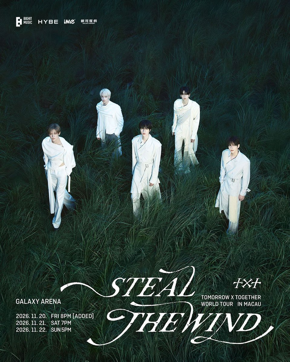 TXTChartData's tweet photo. .@TXT_members 〈STEAL THE WIND〉 IN MACAU

All 3 dates are SOLD OUT! https://t.co/kOB18mmq9Q