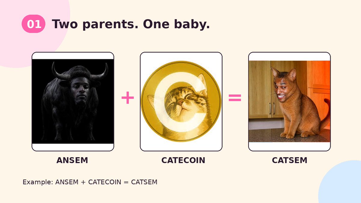 babypumplaunch's tweet photo. What happens when two coins have a baby? 🍼

$ANSEM + $CATECOIN = $CATSEM.

Pick two parent coins, give their kid a name, and launch it on BabyPump.

https://t.co/dCBUkjruTQ https://t.co/lqo1t0rDp5