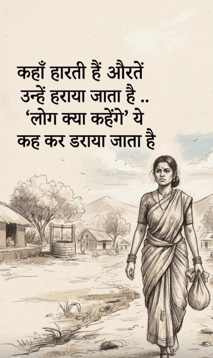 AmitKum92742540's tweet photo. स्त्रियां कभी कमजोर नहीं थीं, बल्कि समाज ने अपनी रूढ़िवादी सोच और डर के पिंजरे में कैद करके उन्हें कमजोर दिखाने का प्रयास किया है। https://t.co/nyXLt6r6Jv