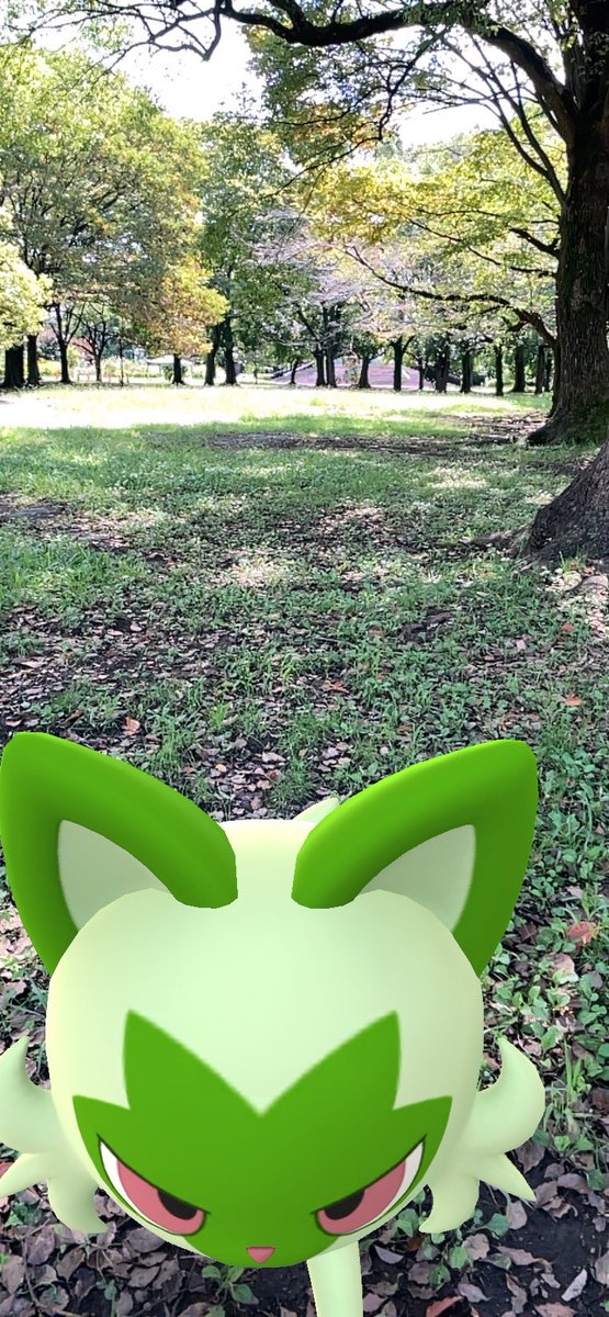 UMEyunagi's tweet photo. 今日は用事のついでに、昔レアなポケモンが出ると言われていた大きな公園へ
(今は違うようです、たぶん)
広すぎて散歩を終えて帰宅した時には1万歩超えてました🐾
相棒ニャオハちゃんは、ベンチに座りひとりパンを摘んでる私にお怒りモード
ポケGOをしてるとお散歩しやすい

 #GOsnapshot  #ポケGO https://t.co/mJI1cTr0K9