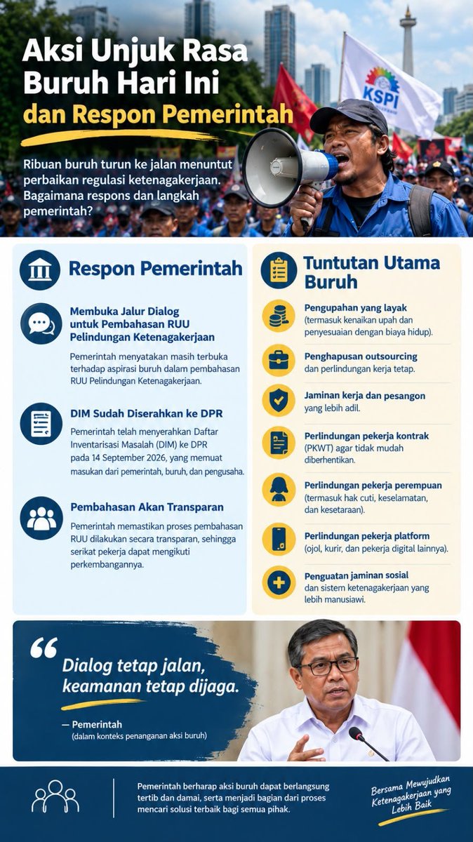 zofa_candra's tweet photo. Mulai dari pengupahan layak hingga perlindungan pekerja platform digital seperti ojol, semuanya masuk dalam fokus regulasi Pemerintah Pro Buruh saat ini https://t.co/e2qaxZmM8q