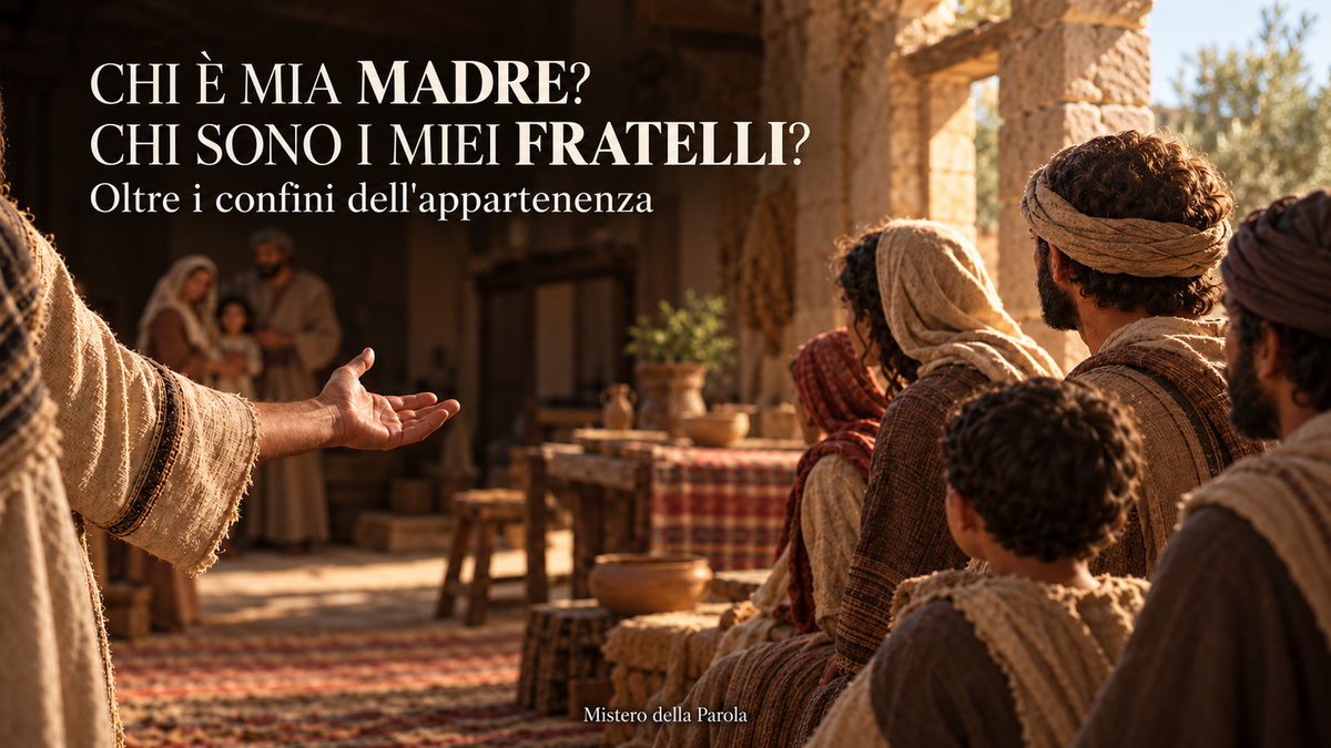FscoMer's tweet photo. L'interrogante sembra chiedere un'identificazione; in realtà costringe chi ascolta a rivedere il confine dell'appartenenza. Di norma, una parola trasforma un legame solo se un'istituzione autorizza chi parla. Qui, nessuna lo autorizza e l'atto riesce: chi parla è la Parola. https://t.co/UQaIjYmv0U
