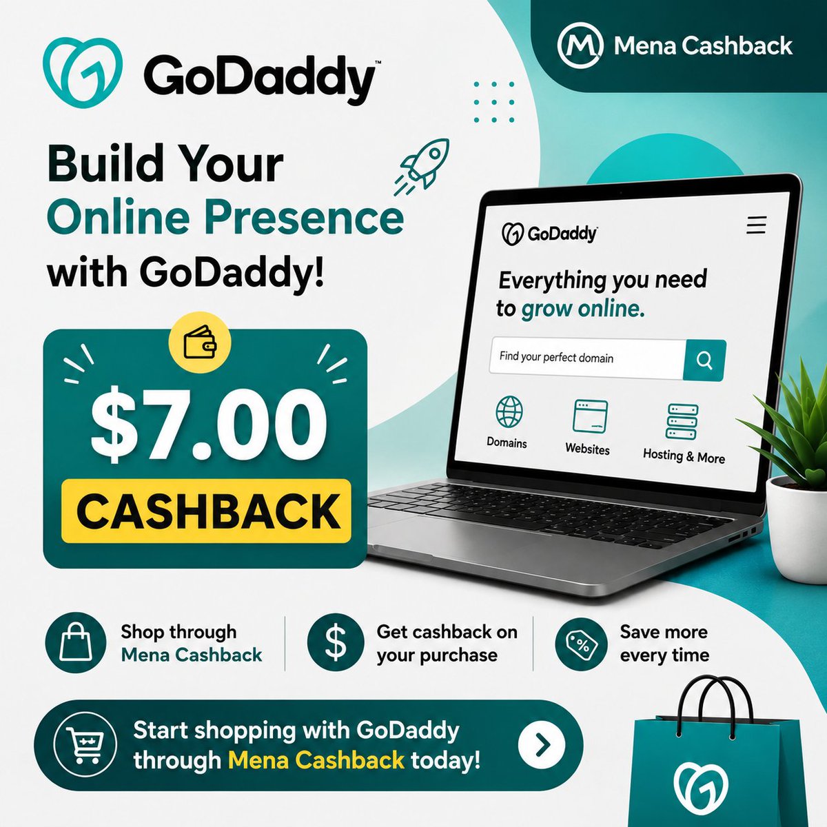 CashbackMena's tweet photo. 🌐 Build Your Online Presence with GoDaddy! 🚀
Ready to launch your website? Shop GoDaddy through Mena Cashback and get rewarded on your purchase!
💰 $7.00 CASHBACK
https://t.co/zv3vChGzfd
#MenaCashback #GoDaddy #Cashback #WebsiteDeals #DomainName #WebHosting https://t.co/c4BCUsEZdz