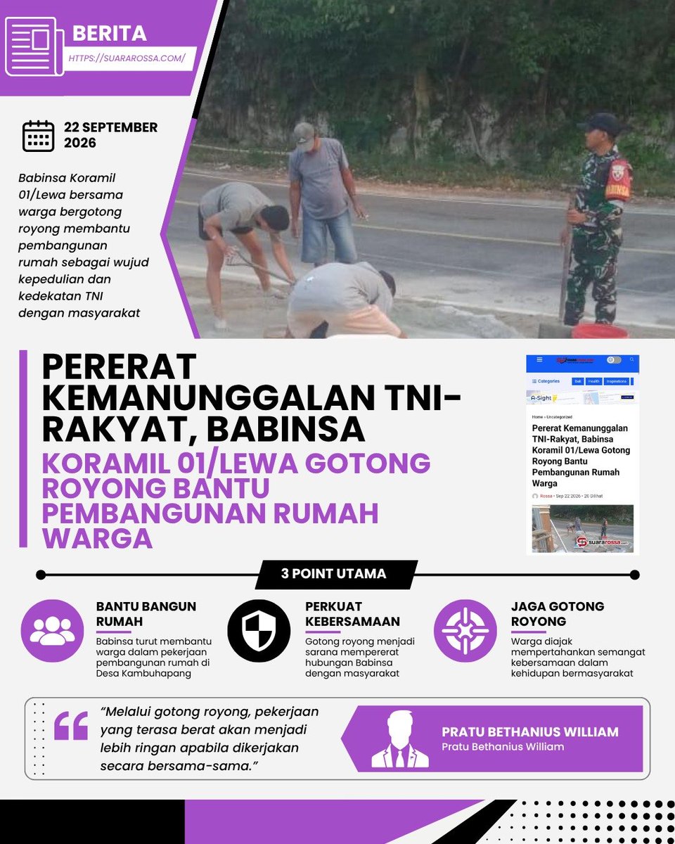 Muhamadaldiiiii's tweet photo. Saat para petani di daerah terpencil kesulitan mengerjakan sawah, anggota TNI datang membantu mengolah tanah, menanam, dan memanen.
Nyata Langsung Dirasakan https://t.co/XrH8NqgHUS