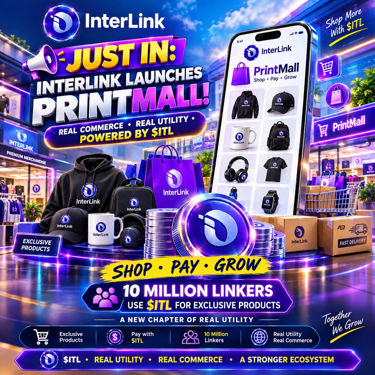 VENKATESHCl2wu's tweet photo. 🔥 JUST IN: InterLink PrintMall is here! 🛍️💜
Shop • Pay • Grow with $ITL 🚀
A new step toward Real Utility & Real Commerce.
💜 10M Linkers • Exclusive Products • Powered by $ITL
#InterLink #ITL #PrintMall #RealUtility #RealCommerce
@inter_link @kv_interlink @interlinklabsas https://t.co/EFncRQex6n