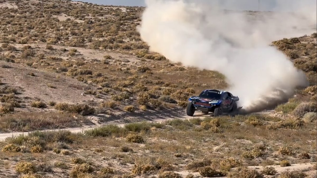 Anki_an7's tweet photo. Mattias Ekström, Nani Roma, and Carlos Sainz may not be racing Vegas to Reno like teammate Mitch Guthrie, but they still tested the Ford Raptor T1+ in the Nevada desert. Our story https://t.co/StYuZw1t8C