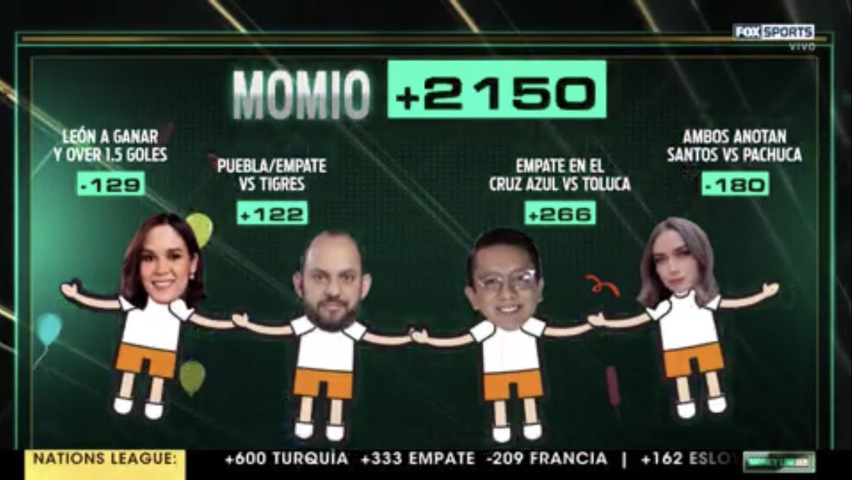 MoneyLineFOX's tweet photo. Para ir calentando el finde, aquí les dejamos un parlay de la jornada 10 🇲🇽

Lo mejor de esta fecha FIFA es que la poderosisima Liga Mx no se detendrá 😍

#MoneyLineShowFSMX https://t.co/izvL7XwJBM