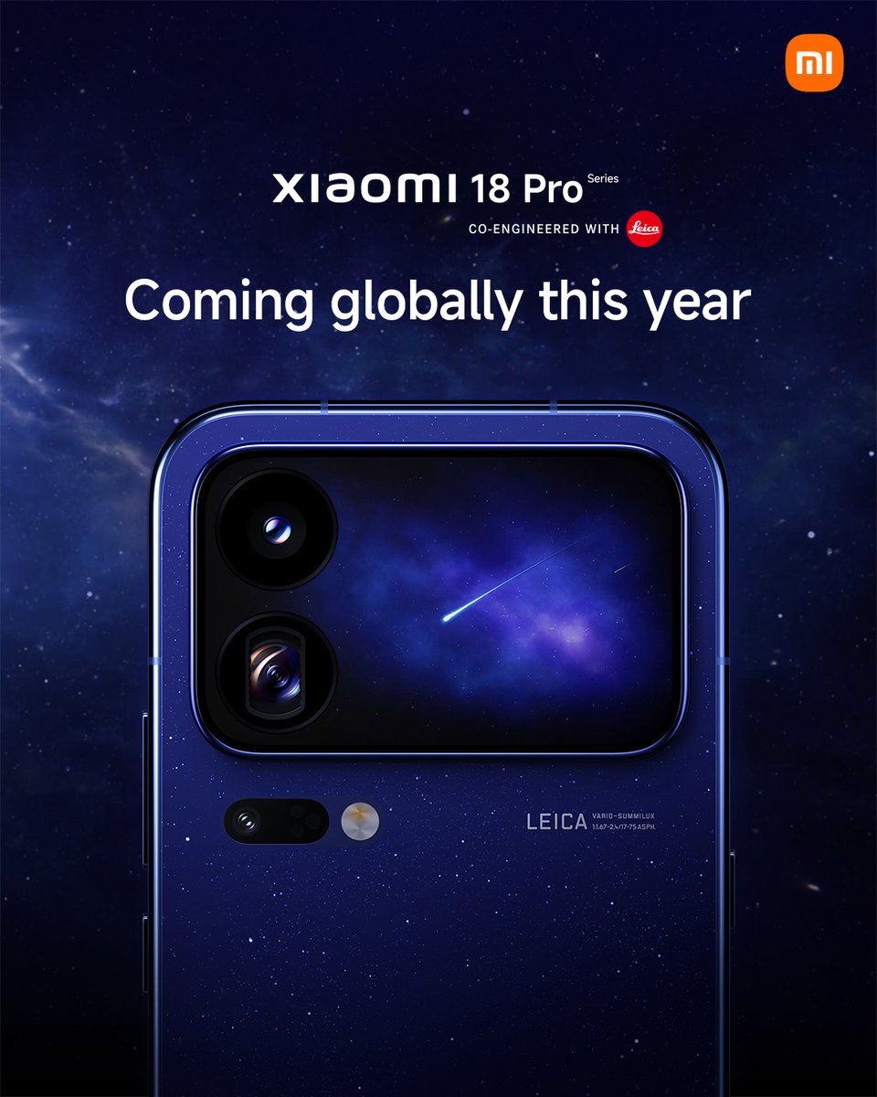 leijun's tweet photo. Our global users have been asking for this, and it's coming.
Xiaomi 18 Pro Series goes global this year.
Who's been waiting for this one? https://t.co/o9kU5SJagy