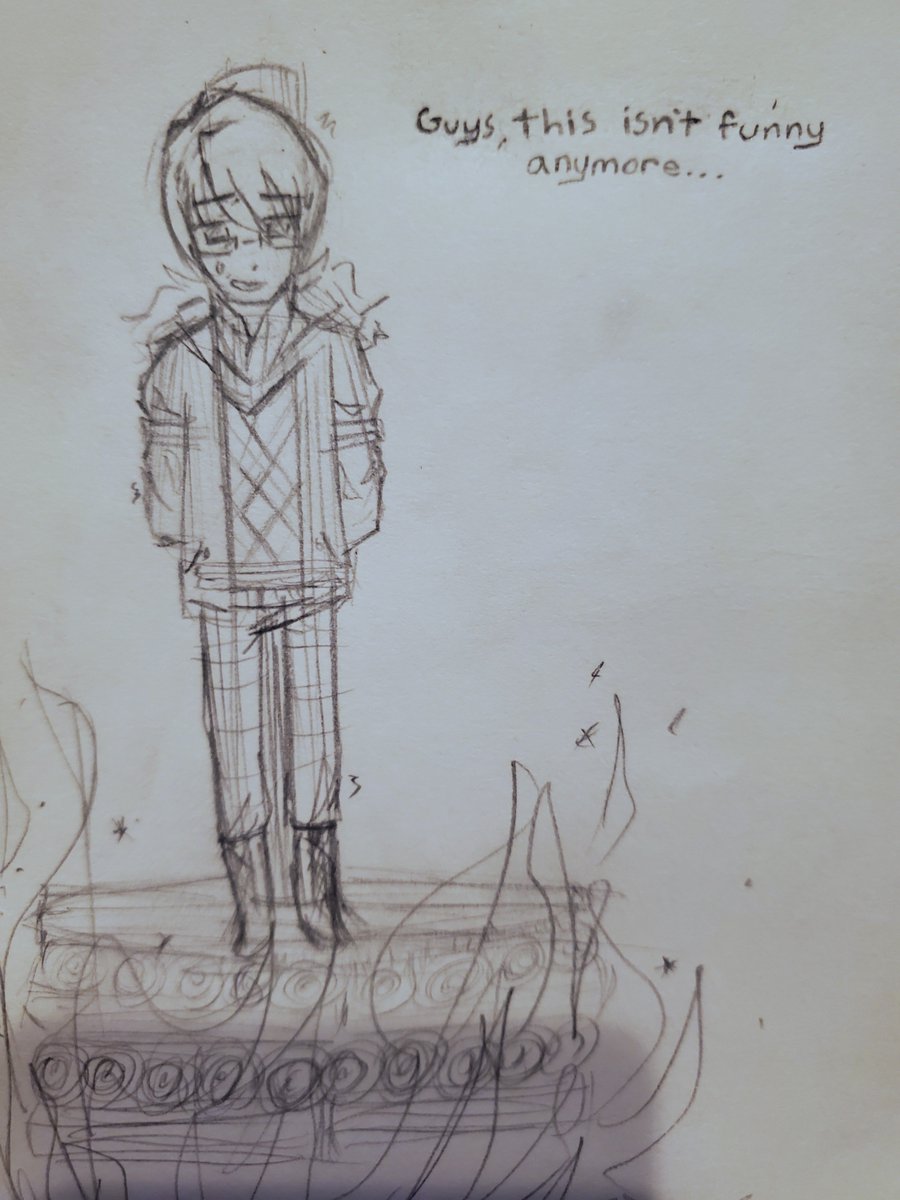 StupidMoeMan's tweet photo. Me and my pal have decided Kiyoteru must burn at the stake for his unforgiveable crime. He knows what he did. https://t.co/fhc1eaHlqo