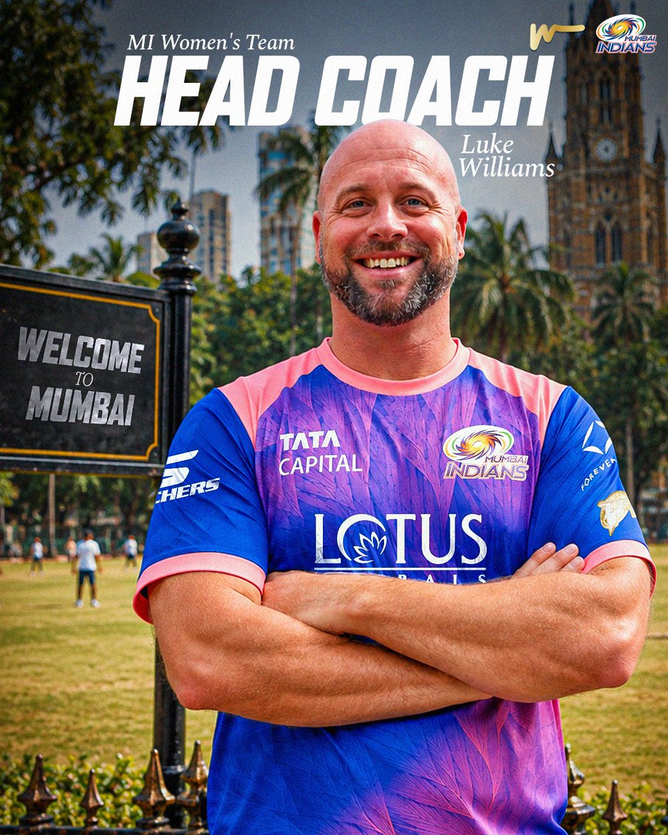 mipaltan's tweet photo. Bringing experience, ambition &amp; a champion mindset to our MI family 💪💙

Paltan, join us in welcoming our new women’s team Head Coach, Luke Williams! 🤝

Read full story: https://t.co/xUYISgb9Pd https://t.co/02LGt7GZcM