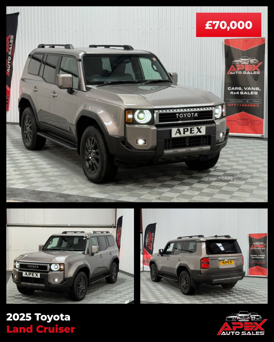 noemaynard716's tweet photo. 2025 Toyota Land Cruiser 
£70, 000

NEW MODEL JUST ARRIVED 
1, 200 miles 
2. 8L Diesel 
Automatic 

12-month warranty 
Part exchange welcome 

Dungannon, Tyrone, BT71 6EZ https://t.co/V8N7E3OIUc