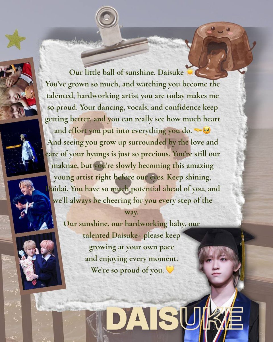 LawVenU4everNow's tweet photo. Trivia answer: chocolate 🍫
Our Daisuke,Our Little Ray of Sunshine
#WithLoveForDaisuke
#DAISUKE #다이스케
#HouseOfKims
#KimFamily https://t.co/Bkye1iAinR