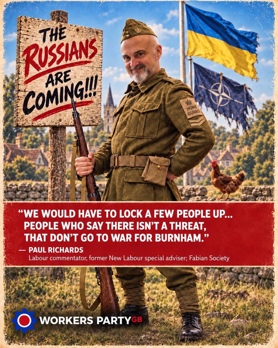 WorkersPartyGB's tweet photo. There are two purposes to interning peace activists:

1. Silencing political dissidents 
2. Asset stripping, seizure of funds and seizure of property 

This will come before any war with Russia. This is an economic crisis of capitalism first and foremost. https://t.co/HiIl3MPfvV