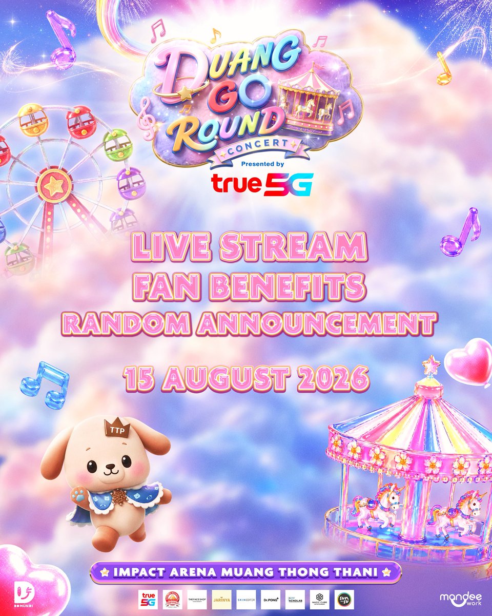 DomundiTV's tweet photo. 𝐃𝐔𝐀𝐍𝐆 𝐆𝐎 𝐑𝐎𝐔𝐍𝐃 𝐂𝐎𝐍𝐂𝐄𝐑𝐓 Presented by True5G 🎪✨

📣 LIVE STREAM FAN BENEFITS RANDOM ANNOUNCEMENT

ประกาศผู้โชคดีที่ได้รับ FAN BENEFITS สำหรับผู้ที่รับชมผ่าน LIVE STREAMING

• Good Morning Clip
• Exclusive Clip (30 sec.)
• Good Night Clip
• Zoom Video Call (60 sec.)
• Blessing Clip
• Zoom Video Call (3 mins.)

DUANG GO ROUND DAY1
#DuangConcertDay1
DUANG GO ROUND DAY2
#DuangConcertDay2