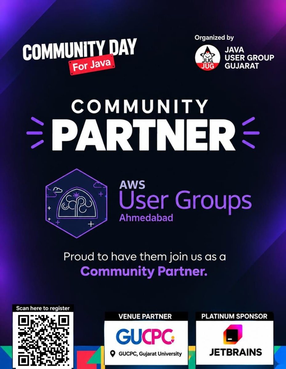 cd4java's tweet photo. π€ Welcoming @awsugahm as a Community Partner for #CD4J2026! π
π
24 Oct | π Ahmedabad
Stronger communities. Better connections. π
#Java #CommunityDayForJava https://t.co/yky8BT9gQD