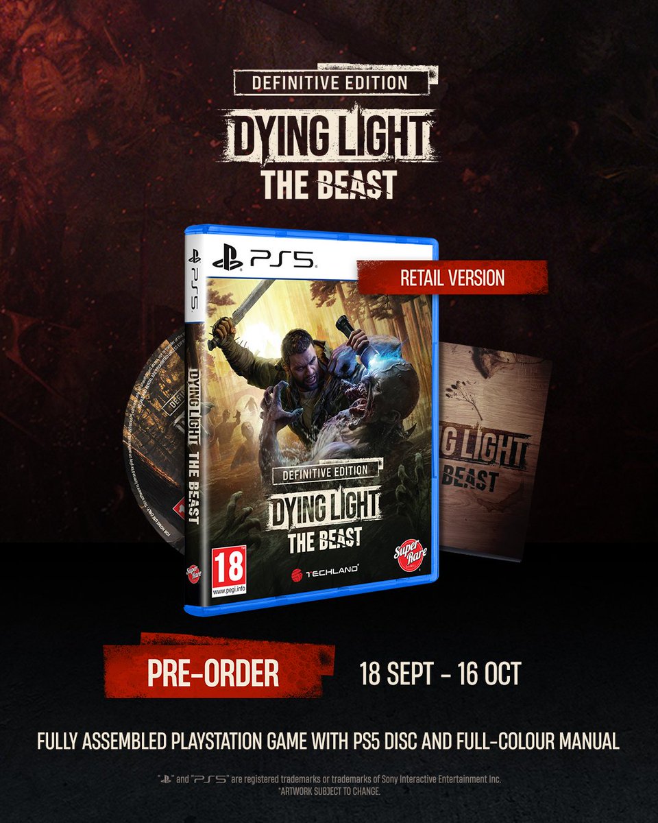 LevelInfinite's tweet photo. The Beast is getting a physical release! For the first time, Dying Light: The Beast is coming in physical edition, giving fans a new way to own and collect the game.

Choose your edition and make it yours. Pre-order now! https://t.co/AEuR58KmkI