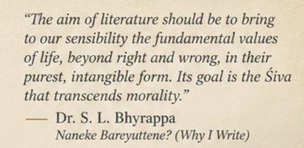 saraswatiblr's tweet photo. On the first puṇyasmaraṇe of Dr. S. L. Bhyrappa, I would like to announce  my humble attempt at spreading the love of reading his works.
 
I'll be starting the SLB Edition of Saṃvācana, a book club I have been running since 2016.

For a Kannadiga, reading Bhyrappa in translation can feel strange. His language is earthy, precise and deeply rooted in Kannada life. Yet his knack of storytelling is universal and translators too have carried his work far beyond Kannada. 19 novels now have English translations.

This year, we begin with the best seller Aavarana translated by @dharmadispatch , Niraakarana (L.V. Shanthakumari & Arjun Bharadwaj)  & Uttarakaanda (Rashmi Terdal).

I welcome readers, Kannada readers as guides, translators, scholars, reviewers and volunteers to be part of this journey. Will share full details soon. 

Limited cohort. Join early Saṃvācana: SLB Edition | 
Read better, together.

We begin on Vijayadashami.

Expression of Interest: https://t.co/xRypoNGRPD
Tagging a few unsuspecting Bhyrappa fans, and a few who are yet to discover that they’re going to become one. :) 
@SahanaVijay @SLBhyrappa @SaamaanyaJ  @GunduHuDuGa @vikramsampath @qzulki @hsraghav @hamsanandi @nirbhaavuka @Sai_swaroopa @kkac386397  @AbhijnanaSurya @gargiuvacha @ShefVaidya @nsitharaman @singhsahana   #Samvacana #SLBEdition #SLBhyrappa #KannadaLiterature