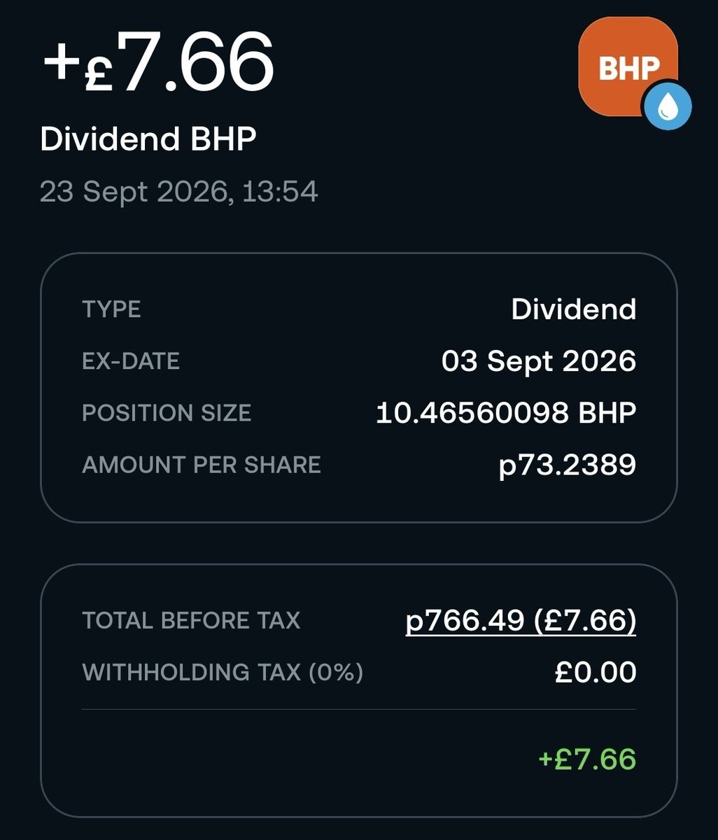 penallywill's tweet photo. Had this dividends 
come through yesterday!
Only a small amount but every little is a step towards freedom ☺️ https://t.co/Z2p5ghbdnK