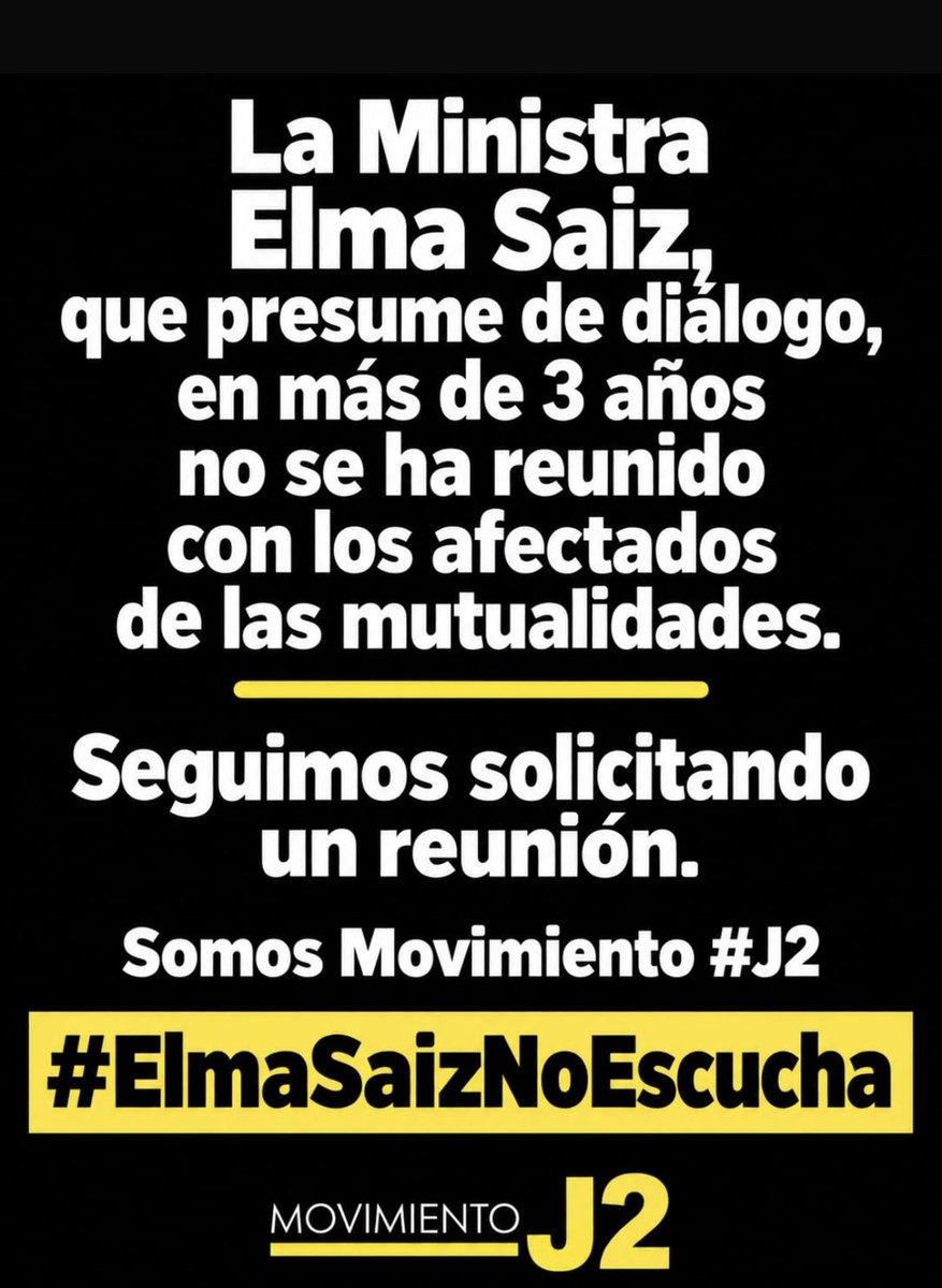 pituximenez's tweet photo. ¡Así es! @Guerrero_Crisan 
#ElmaSaizNoEscucha 
Años intentando tener una reunión @MovimientoJ2 con ella, pero la Ministra @SaizElma no ESCUCHA
Y, el desarrollo reglamentario es muy importante, tiene que escuchar a los afectados que son los legitimados para expresar sus peticiones https://t.co/vx3l2ae3iy