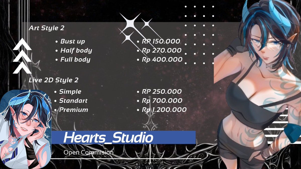 HeartssStudio's tweet photo. Hearts Studio Art &amp; Live2d Model Pricelist https://t.co/tWSguNzYWH