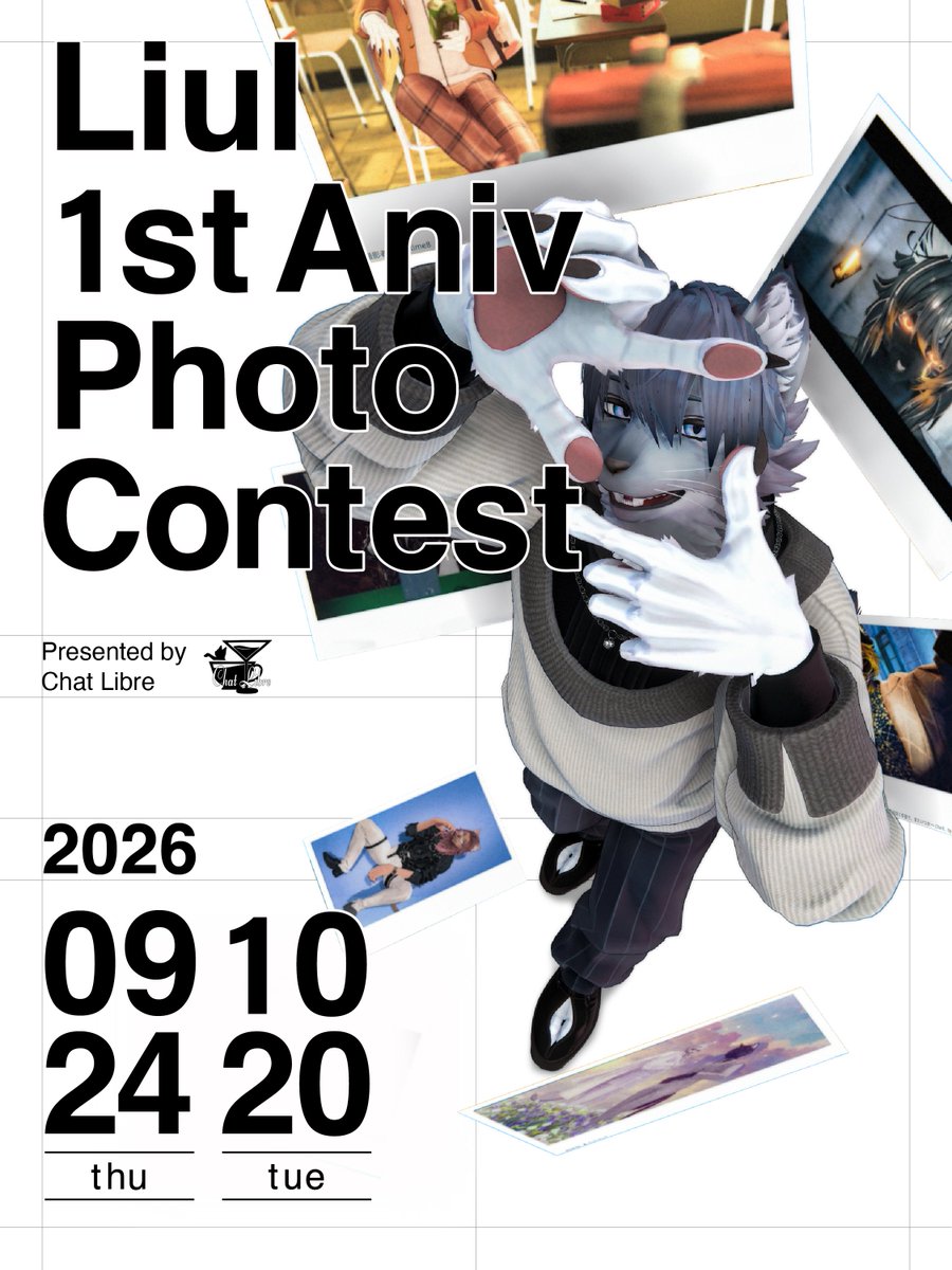 VRC_ChatLibre's tweet photo. 【リウル1周年フォトコン】 
kai9さんのアバター「リウル」君の1周年を記念してフォトコンテストを開催します！ 
📅開催期間9/24-10/20 
詳しい募集要項は画像をチェックください☑  
審査員にkai9さん（@kaiiiiiiiiiVRC）もいます！

#リウル1周年フォトコン https://t.co/S22f3vWDuT