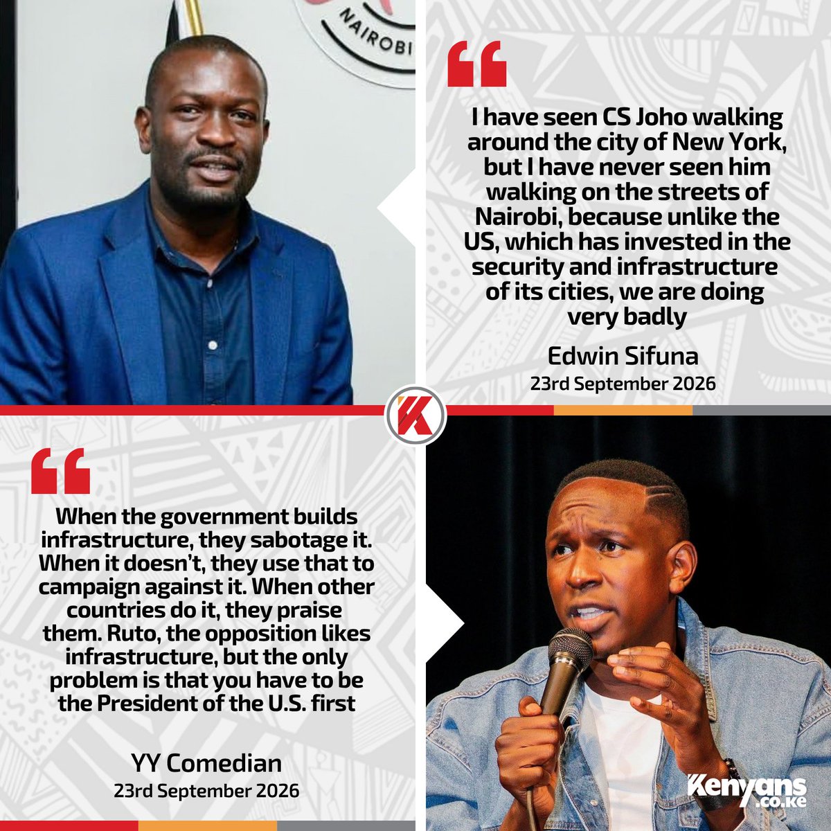 Kenyans's tweet photo. YY Comedian responds to Sifuna over government infrastructure projects https://t.co/GXbiknRwyU