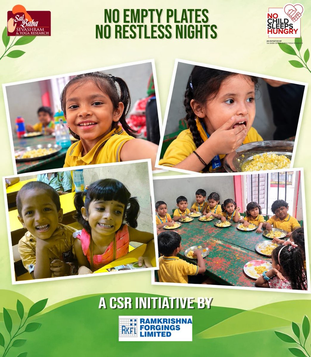 IBhalotia's tweet photo. No Empty Plates, No Restless Nights. 💚
A meal today can bring a smile, comfort, and hope for tomorrow. Together, let’s ensure No Child Sleeps Hungry. 🍚✨
#NoChildSleepsHungry #CSR #RamkrishnaForgingsLimited #SaiBabaSevashram #FoodForChildren https://t.co/OoZ59aTjnw