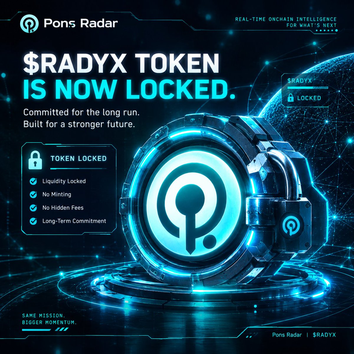 ponsradar_rh's tweet photo. The mission stays the same:

📡 Detect the signal early
🐋 Track whale activity
🔥 Spot what’s trending
⚠️ Surface risk signals
🚀 Follow tokens as they graduate
And now, the token is locked.

$RADYX | Pons Radar
Catch the blip before it pumps. https://t.co/4RRlIUSuSw