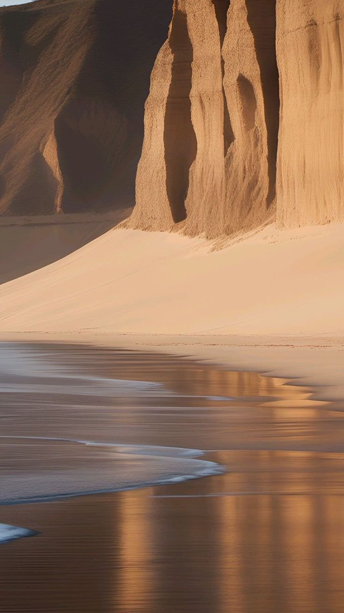 DesertAndPeaks's tweet photo. Where desert meets the sea. 🏜️🌊
Cliffs of gold kissing the water.
Silence, reflection, and endless light.
Nature carved this quiet poetry.
Golden hour on earth's edge. https://t.co/uEYiktrDGR