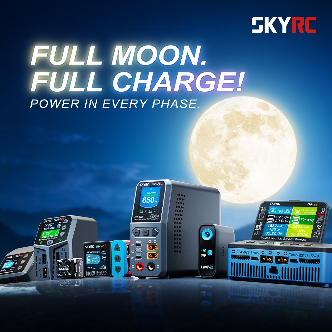 skyrc's tweet photo. Full Moon, Full Charger!
Power in every phase.
SkyRC keeps you powered — day or night.
Learn More: https://t.co/SuEbXTJ8TB
#FullMoonFullCharge #SkyRC #RCPower https://t.co/MB0jZWbi6C