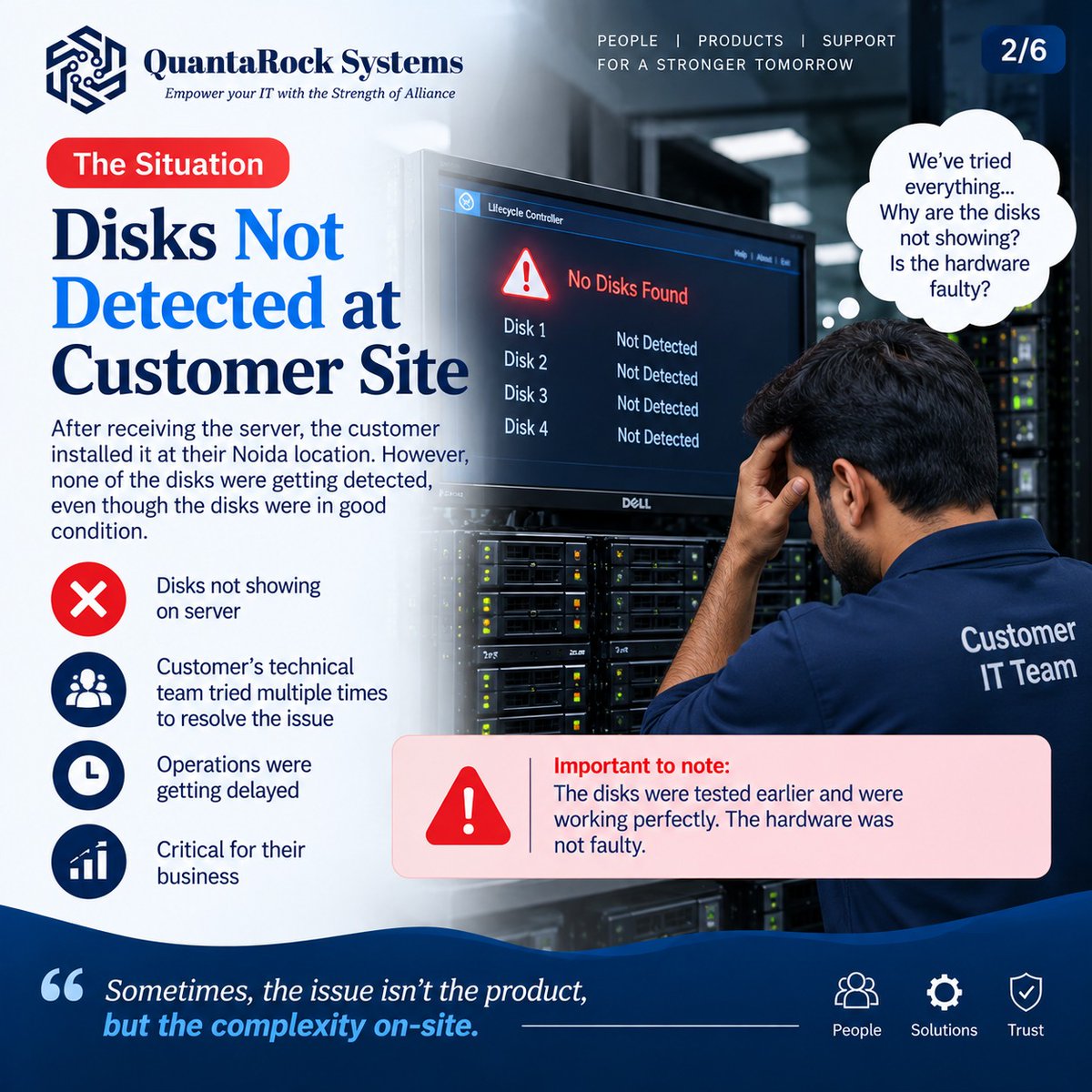QuantaRock's tweet photo. The sale may end, but our responsibility doesn’t. 🤝

When a customer in Noida faced a server configuration issue, our technical team stepped in, resolved it on-site, and got everything running smoothly—at no extra cost. 🛠️✅

QuantaRock Systems — More than a supplier. https://t.co/r1bmipvqlh