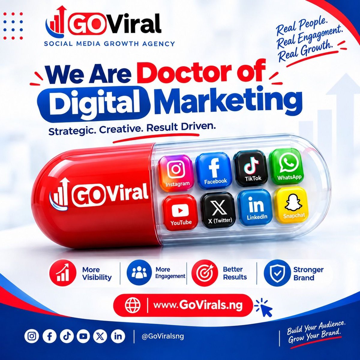 goviralsng's tweet photo. Your brand deserves more than just visibility—it deserves meaningful growth. 🚀

Build your audience, strengthen your presence, and grow with GoVirals.

🌐 https://t.co/FUqsc0rVCd
#GoVirals #DigitalMarketing #SocialMediaGrowth https://t.co/8fG3n9jAlG