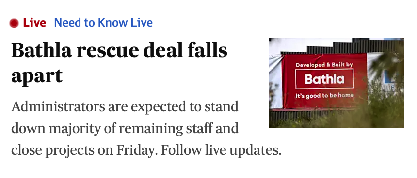 samstrades's tweet photo. 'Administrators are expected to stand down majority of remaining staff and close projects on Friday' #ausbiz #Bathla
https://t.co/Jfu0TWbpfA https://t.co/dGizwXYmR1