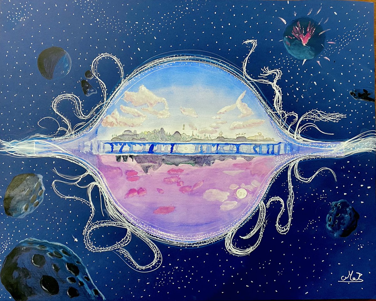 mxsea05's tweet photo. It may not be much compared to experienced artists in this community but here's a hand made painting I did years ago of the original loop bubble (created by the very same idol of mine 💔) using different techniques and materials, and that I am still very proud of 
#fortniteart https://t.co/UPZKlYBCT8